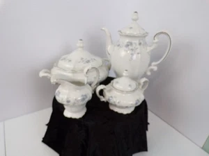 JOHANN HAVILAND Bavaria Germany Blue Garland Tea Coffee Set w/serving Bowl - Picture 1 of 12