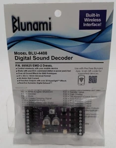 SoundTraxx 885625 Modello BLU-4408 Decoder Audio Digitale Diesel EMD-2 8 Funzioni - Foto 1 di 1