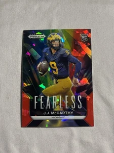 2024 Prizm Draft Picks JJ McCarthy Fearless RC Red Ice #F-JJM Wolverines🔥 - Bild 1 von 3