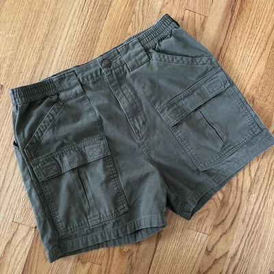 Bermuda de carga masculina Cabelas 34 verde oliva ao ar livre utilitário bolsos de caminhada algodão - Imagem 1 de 4