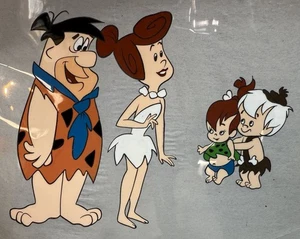 Vintage 60’s Flintstones Fred Wilma Animation Production Cell Hanna Barbera - Picture 1 of 5
