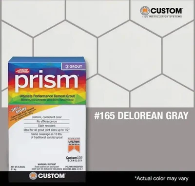 Custom Prism Ultimate Performance Cement Grout – 17 lb (#165 Delorean Gray) - Image 1 of 4