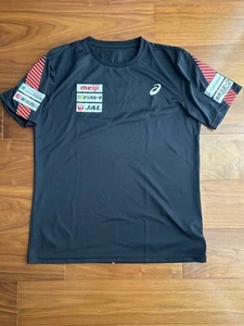 Asics Japan Wrestling Team T-Shirt schwarz 3XL Sponsor Logo offizielle Uniform gebraucht - Bild 1 von 3