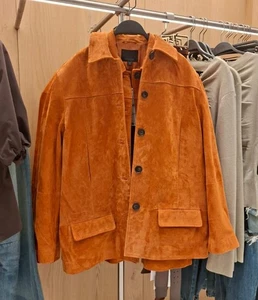 ZARA 2025 NUEVO CON ETIQUETAS. CHAQUETA DE CUERO GAMUZA NARANJA QUEMADO. 4341/777/614 - Imagen 1 de 6