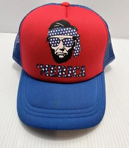 Abraham Lincoln 'Merica Patriotische Truckermütze Erwachsene USA Druckknopflasche - Bild 1 von 7