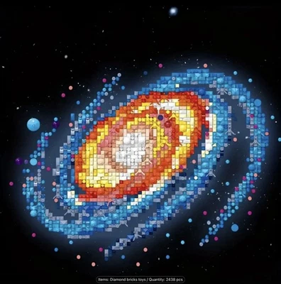 Milky Way Galaxy Building Block Set – 2438pcs Diamond Bricks Space Art Display - Image 1 of 4