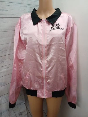 Grease Rosa Damas Cremallera Completa Ligera Chaqueta Disfraz Adulto XXL Satinado  Foto 1 de 4