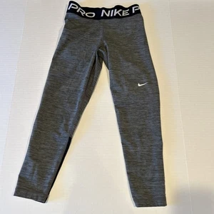 Nike Pro Tight Mid Rise Cropped Leggings Grau Mesh Paneled Capri Damen S - Bild 1 von 4