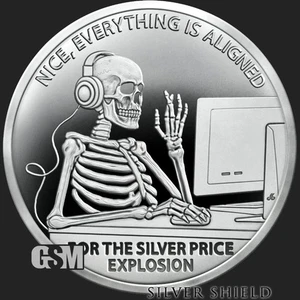 EXPLOSION DES PRIX DE L'ARGENT 2025 - 1 oz 0,999 argent fin bouclier épreuve MICROMINTAGE - Photo 1/4