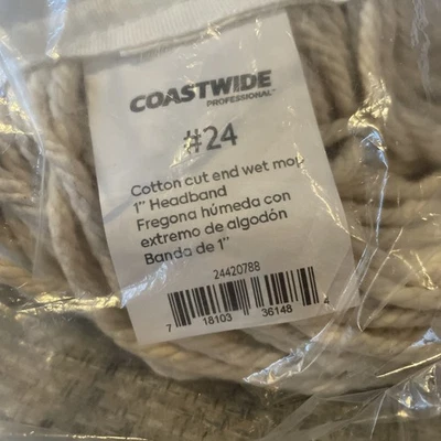 Coastwide #24 Cotton Cut End Wet Mop 1” Headband 24420788 - Image 1 of 3