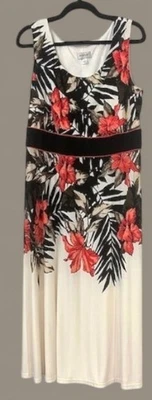 Tropical Maxi Dress Size 14/16 Cruise Wear Island-Inspired Sleeveless - Image 1 of 4