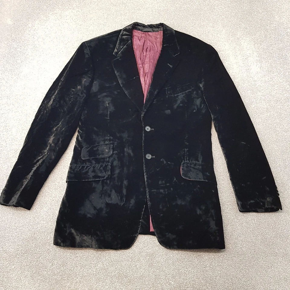 Paul Smith Mens Jacket 38 Black Velvet Tuxedo Smoking Blazer Dinner Cigar VTG - Image 1 of 4