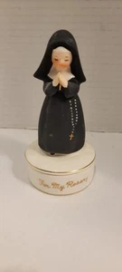 For My Rosary Nun Trinket Box NapcoWare #R527 Vintage Praying Catholic Nun 5" H - Picture 1 of 10
