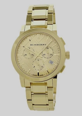 Brand New Burberry BU9753 The City Gold Toned Chronograph Dial Unisex Watch - Image 1 of 2