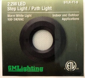 Step / Path / Deck Lighting BLACK Circular 2W LED 3000K Indoor Outdoor - Picture 1 of 2