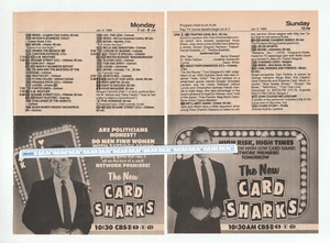 Vintage 1986 Lot of 2 New CARD SHARKS Premiere Magazine ADS ~ BOB EUBANKS/CBS - Picture 1 of 1