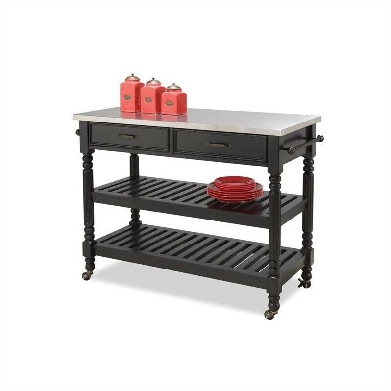 Home Styles 5218-951 Savannah Black Kitchen Cart