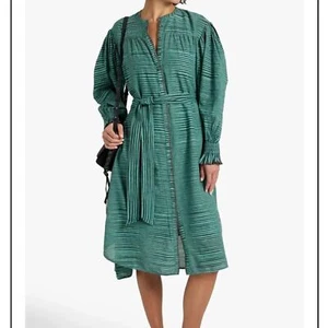 Ulla Johnson Fiora Striped Cotton-Voile Midi Dress - Picture 1 of 12