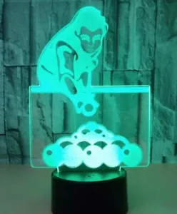 Pool Snooker 3D LED Tischlampe Farbwechsellicht USB Akku, Fernbedienung - Bild 1 von 8