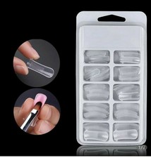 100 pcs / BOX CLEAR DUAL NAIL FORMS POLY GEL BUILDER / ACRYLIC FULL COVER NAIL M