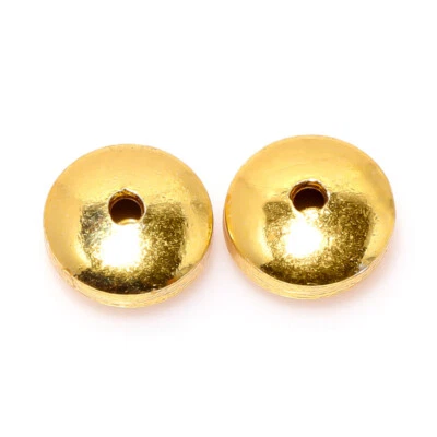 25 Piezas 6X3mm Platillo Moneda Cuentas Chapado en Oro 18k Joyería Hacer Cuentas Foto 1 de 3