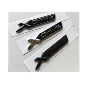 Chrome Black Trunk Fender Letters XDrive Emblems Badges - Picture 1 of 6