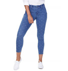 NEW $129 NYDJ Women's Polka Dot Ami Crop Skinny Jeans Blue