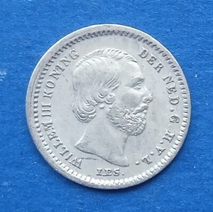 QFDC NETHERLANDS 5 CENTS 1850 MONETA IN ARGENTO - Foto 1 di 2