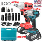 Cordless Impact Wrench 1/2" 650Nm High Torque Brushless Drill with Battery 18V