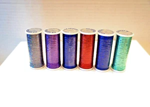 Superior Glitter Metallic Hologram Embroidery Thread Lot of 6 Spools - Picture 1 of 2