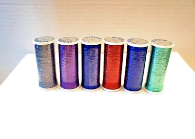 Superior Glitter Metallic Hologram Embroidery Thread Lot of 6 Spools - Image 1 of 2