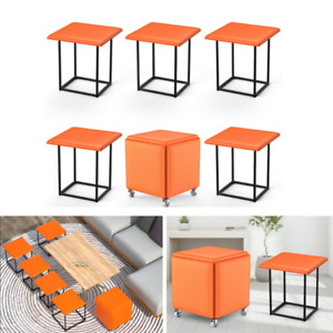 5 in1 Stackable Stool Cube Ottoman Footrest Footstool Nestable Home Office Decor