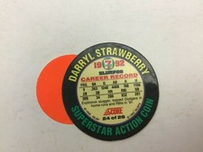 Baseball Score 1992 Slurpee 7-11 Superstar Action Coin Disc   DARRYL STRAWBERRY