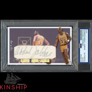 Kareem Abdul-Jabbar signed Cut 3x5 Custom Card PSA DNA Slab Lakers Auto C4396 - Picture 1 of 2