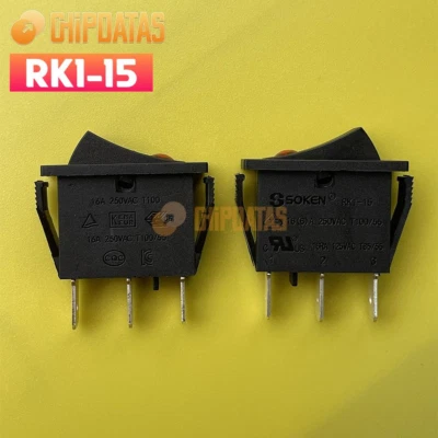 CHIP DATAS 1PCS New RK1-15 Rocker Switch 16A 125/250VAC T100/55 3 Pins or 2 Pins