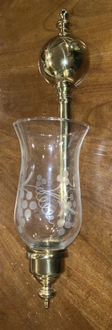 Vintage VA Metalcrafters Colonial Williamsburg #2011 Hurricane Sconce Shade 16”T Cover