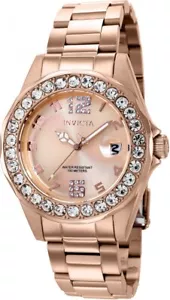 with tags Invicta Pro Diver Quartz Crystal Rose Gold Dial Ladies Watch 37698 - Picture 1 of 1