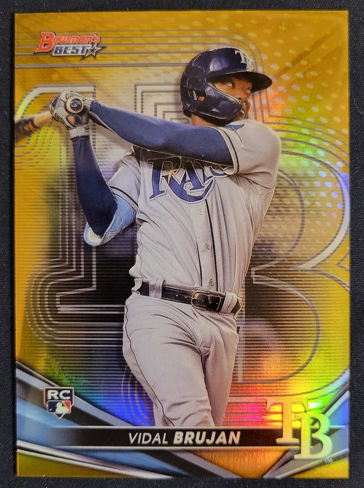 25/50! 2022 Bowman's Best VIDAL BRUJAN "Gold Refractor" SP Rookie #55 RAYS