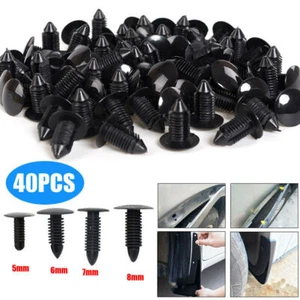 40X Plastic Car Body Push Pin Rivet Trim Panel Fastener Clip Moulding Assortment - Picture 1 of 12