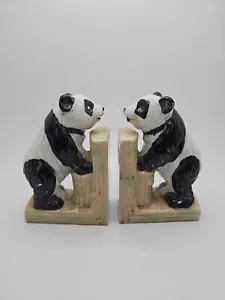 Vintage Ceramic Panda Bookends Japan As Is Read - Picture 1 of 9