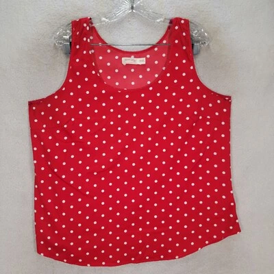 Camiseta sin mangas de lunares roja gloria descolorida Y2K de colección ligera para mujer talla grande 2XL Foto 1 de 4