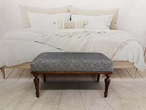 Ottoman for bedroom, Portable bench, End of bed bench, Vanity table bench, - Picture 1 of 11