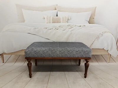 Ottoman for bedroom, Portable bench, End of bed bench, Vanity table bench, - Image 1 of 4