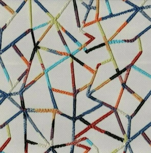 TELA DE TAPICERÍA TEJIDA GEOMÉTRICA MULTICOLOR TEXTURIZADA KRAVET 2,10 YARDAS - Imagen 1 de 2