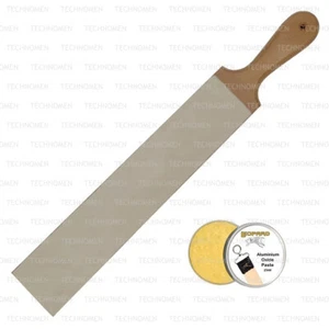 HONING SHARPENING STROPPING LEATHER PADDLE STROP ALUMINIUM OXIDE PASTE - Picture 1 of 5