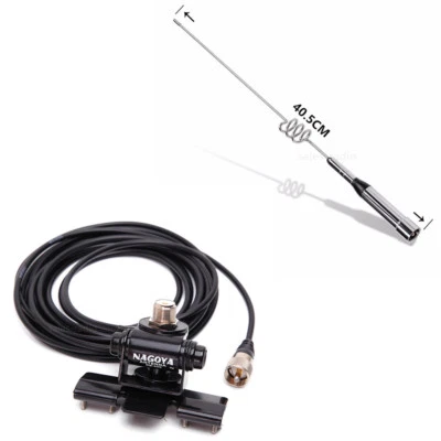Nagoya NL-77H 144/430MHz Dual Band Car Radio Antenna & RB-400 Base Clip 5M Cable - Image 1 of 4