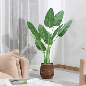 Artificial Fake Tropical Travellers Plants Simulation Faux Banana Leaf Home Deco - Picture 1 of 12