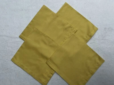 Crate and Barrel Set of 4 Aria Cloth Napkins Mustard Yellow 100% Cotton - Image 1 of 4