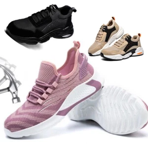 MEN WOMEN LIGHTWEIGHT STEEL TOE CAP SAFETY SHOES WORK BOOTS SAFETY TRAINERS SIZE - Picture 1 of 16