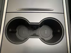 TESLA MODEL 3 / Y TPE Console Cup Holder Insert BLACK or GREY 2021-2024 - BRAUMA - Picture 1 of 9